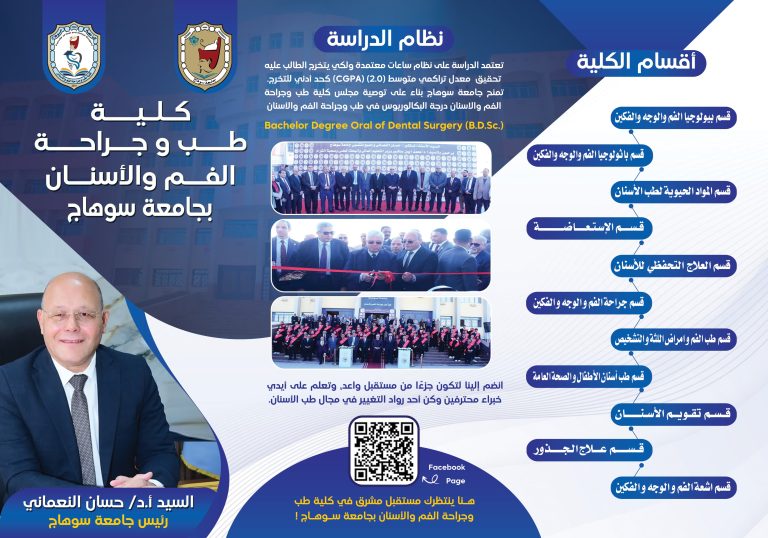 بنرات تعرفية للالتحاق بطب اسنان سوهاج